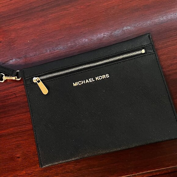 Michael Kors Jet Set Zip Clutch Large Black - Picture 2 of 9